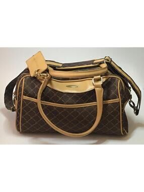 Vtg Pierre Cardin Monogram Overnight Travel Duffle Shoulder Bag Carry-On Luggage